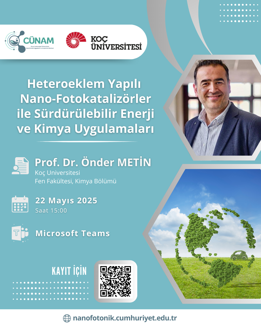 The online seminar titled “Sustainable Energy and Chemistry Applications with Heterojunction Nano-Photocatalysts” organized by our center awaits you!