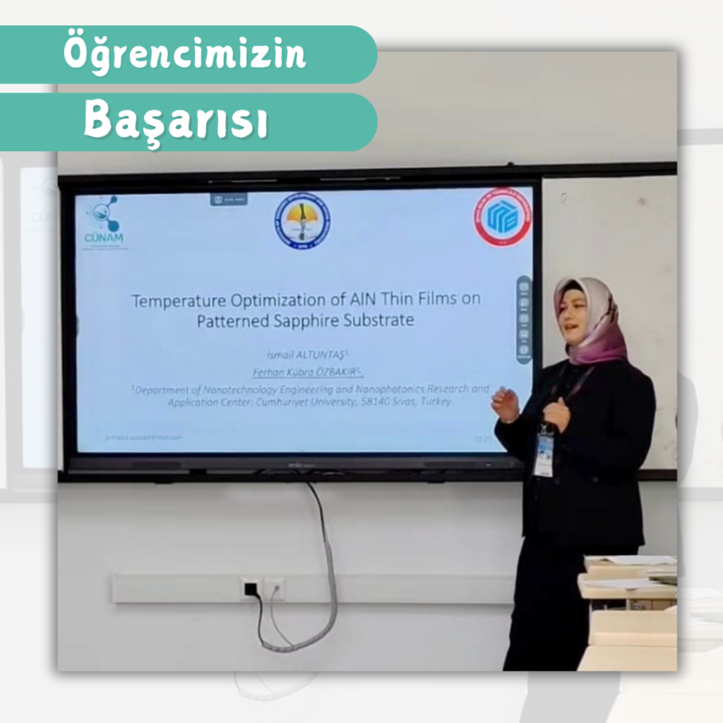 Our PhD student Ferhan Kübra Özbakır, who is continuing her doctoral studies under the supervision of Assoc. Prof. Dr. İsmail Altuntaş, one of the research academics of our center, gave a presentation.
