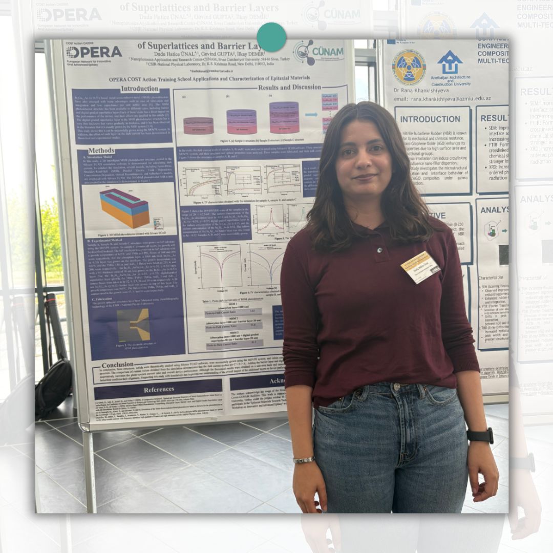 Our researcher, Dudu Hatice Ünal, has received full support under the COST (European Cooperation in Science and Technology) action and participated in the international summer school titled “Deposition and Characterization Methods of Epitaxial Materials,” held in Brno, Czech Republic, from June 3 to 6, 2025, which was organized for young researchers working in the field of epitaxial material growth and characterization.