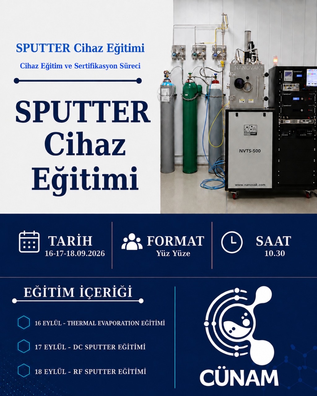 CÜNAM Sputter Cihaz Eğitimleri Başlıyor!